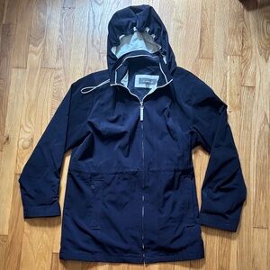 Liz Claiborne Black and Cream Rain Jacket